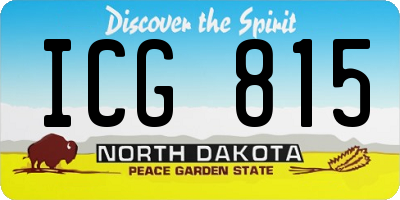 ND license plate ICG815