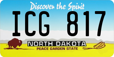 ND license plate ICG817