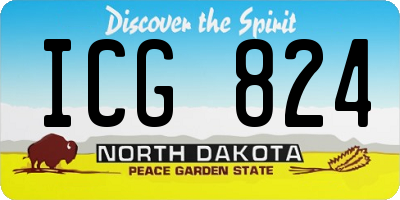ND license plate ICG824