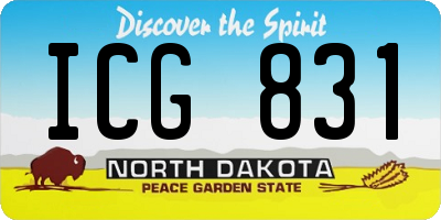ND license plate ICG831