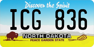 ND license plate ICG836