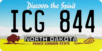 ND license plate ICG844