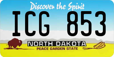 ND license plate ICG853