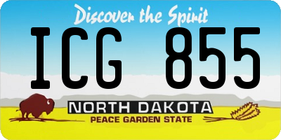ND license plate ICG855