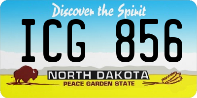 ND license plate ICG856