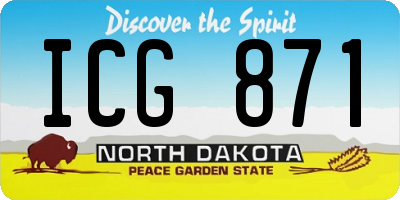ND license plate ICG871