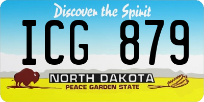 ND license plate ICG879