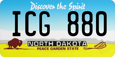 ND license plate ICG880