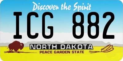 ND license plate ICG882