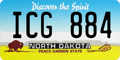 ND license plate ICG884