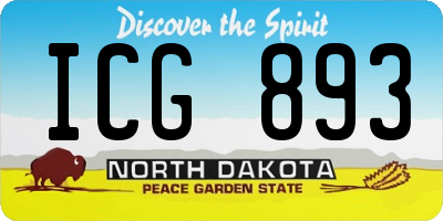 ND license plate ICG893