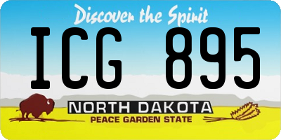 ND license plate ICG895