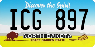 ND license plate ICG897