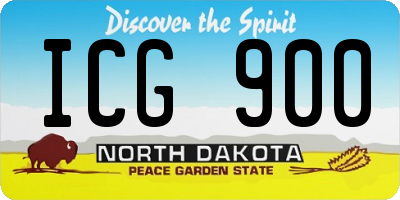 ND license plate ICG900