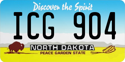 ND license plate ICG904