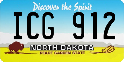 ND license plate ICG912