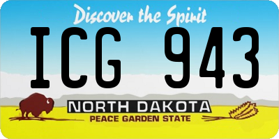 ND license plate ICG943