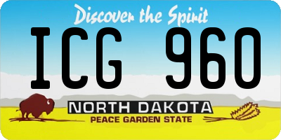 ND license plate ICG960