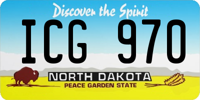 ND license plate ICG970