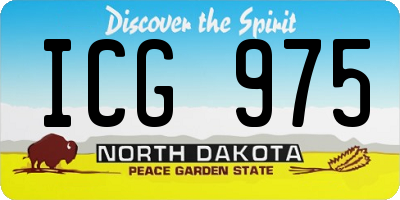 ND license plate ICG975