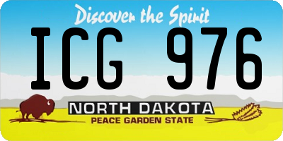 ND license plate ICG976