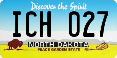ND license plate ICH027