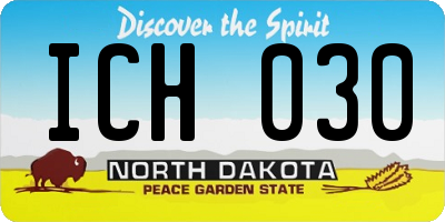 ND license plate ICH030
