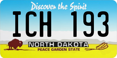 ND license plate ICH193