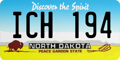 ND license plate ICH194