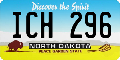 ND license plate ICH296