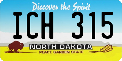 ND license plate ICH315