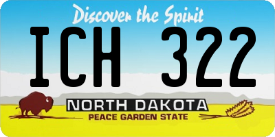 ND license plate ICH322