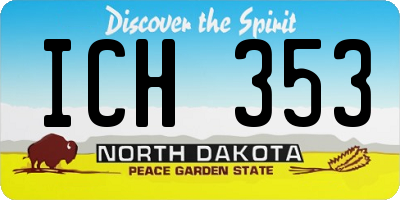 ND license plate ICH353