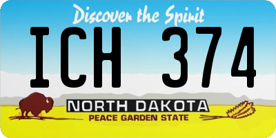 ND license plate ICH374