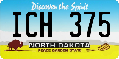 ND license plate ICH375