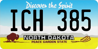 ND license plate ICH385