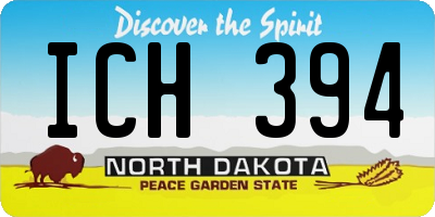 ND license plate ICH394