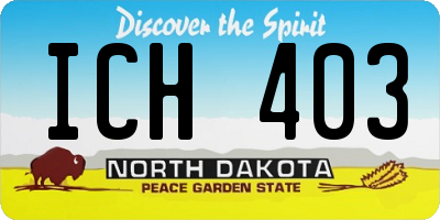 ND license plate ICH403