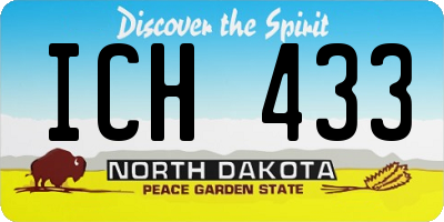 ND license plate ICH433