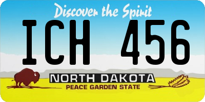ND license plate ICH456