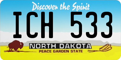 ND license plate ICH533