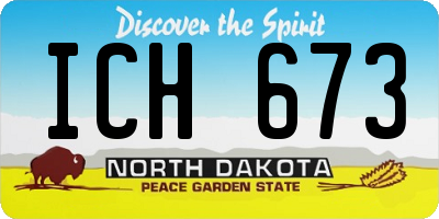 ND license plate ICH673