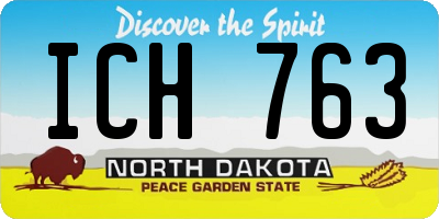 ND license plate ICH763