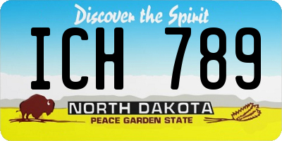 ND license plate ICH789