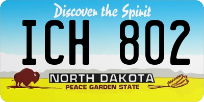 ND license plate ICH802