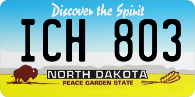 ND license plate ICH803