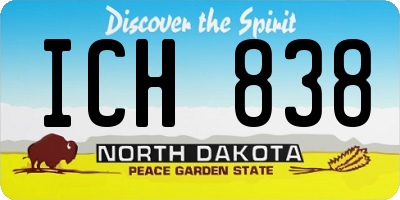ND license plate ICH838
