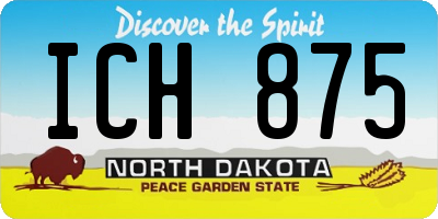 ND license plate ICH875
