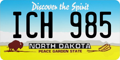 ND license plate ICH985