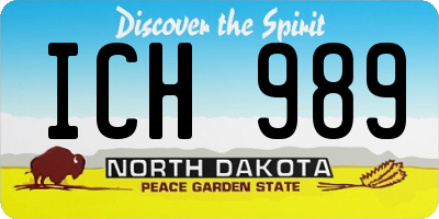 ND license plate ICH989